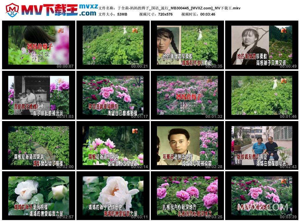 于全莉-妈妈的辫子_国语_流行_MB300445